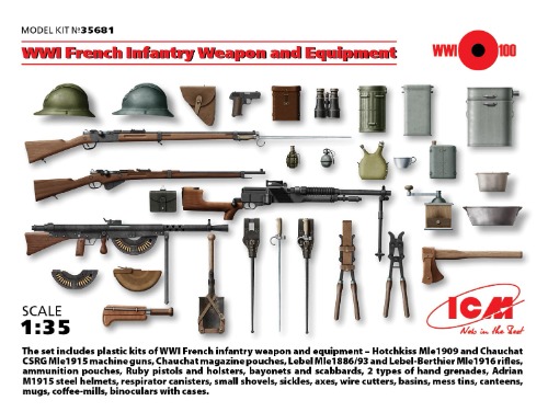 ICM 35681) WWI French Infantry Weapon and Equipment