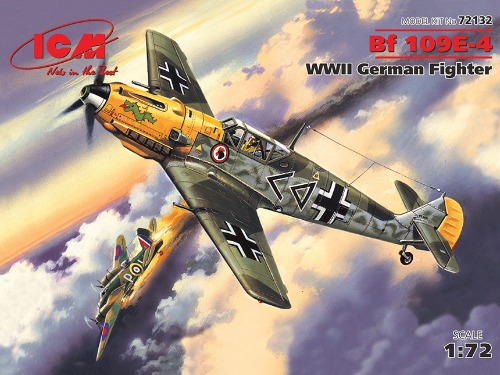 ICM72132) Messerschmitt Bf 109E-4, WWII German Fighter